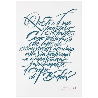 Poster Calligrafia 50x70 - "Questo è il mio pensiero costante..."