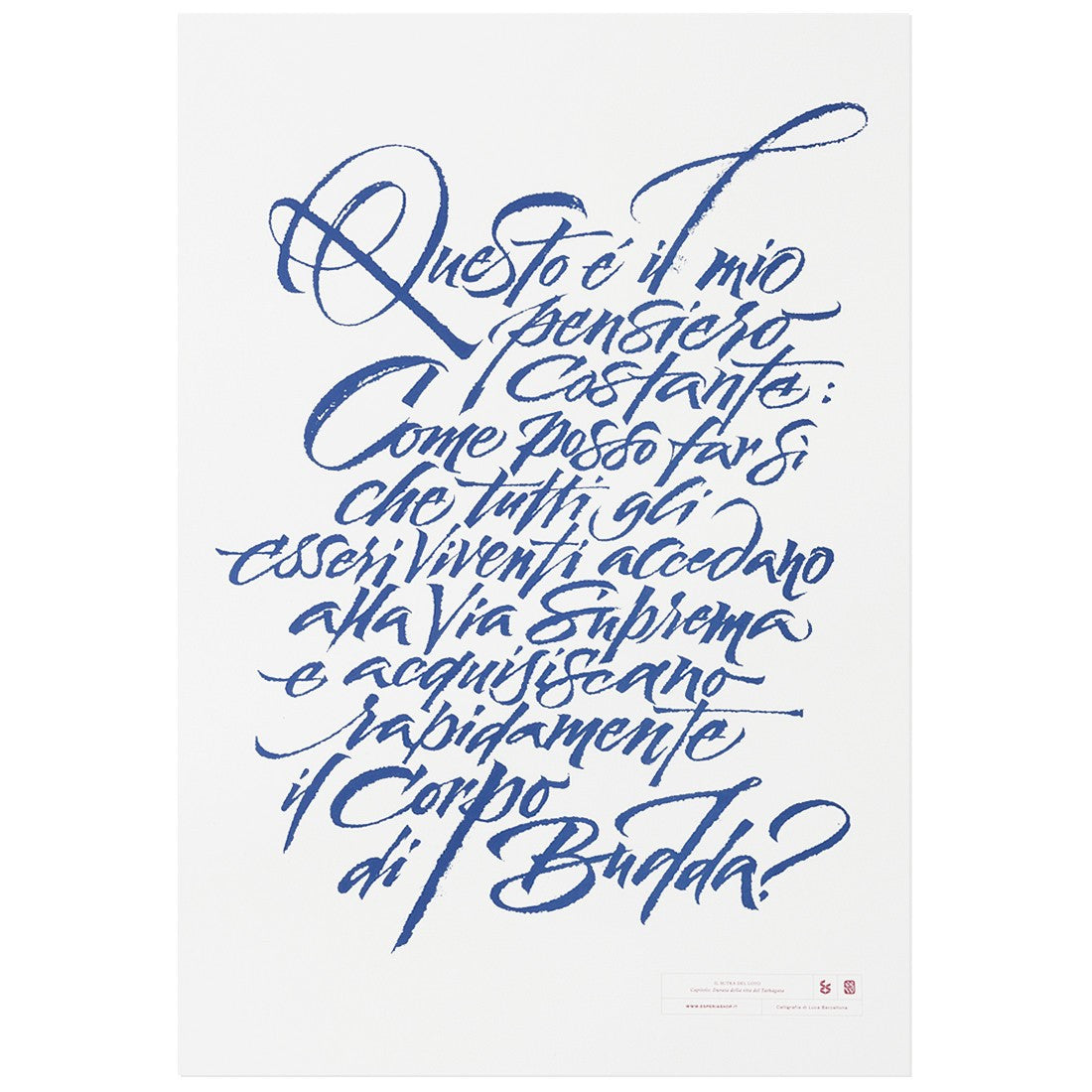 Poster Calligrafia 50x70 - "Questo è il mio pensiero costante..."