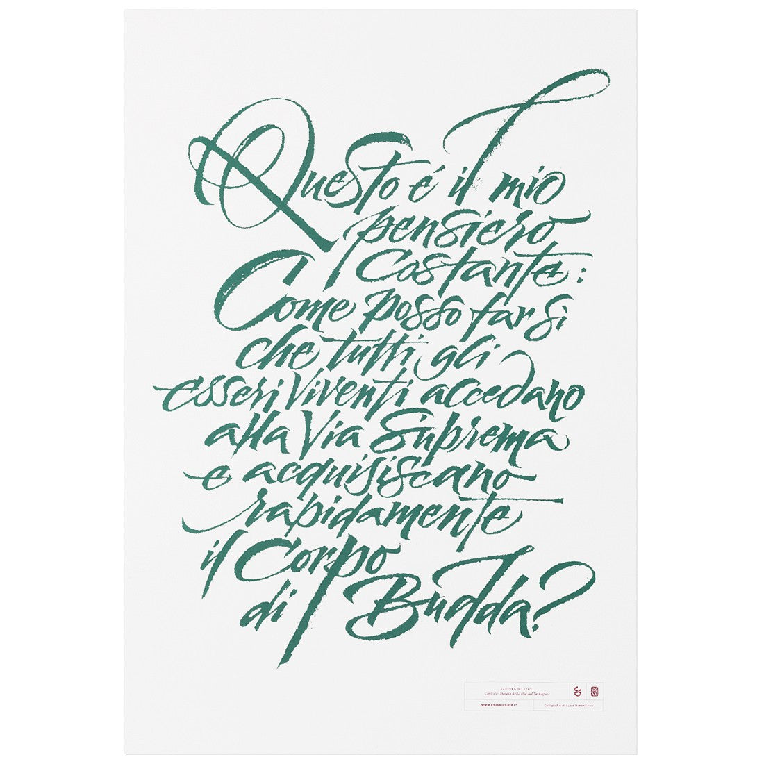 Poster Calligrafia 50x70 - "Questo è il mio pensiero costante..."