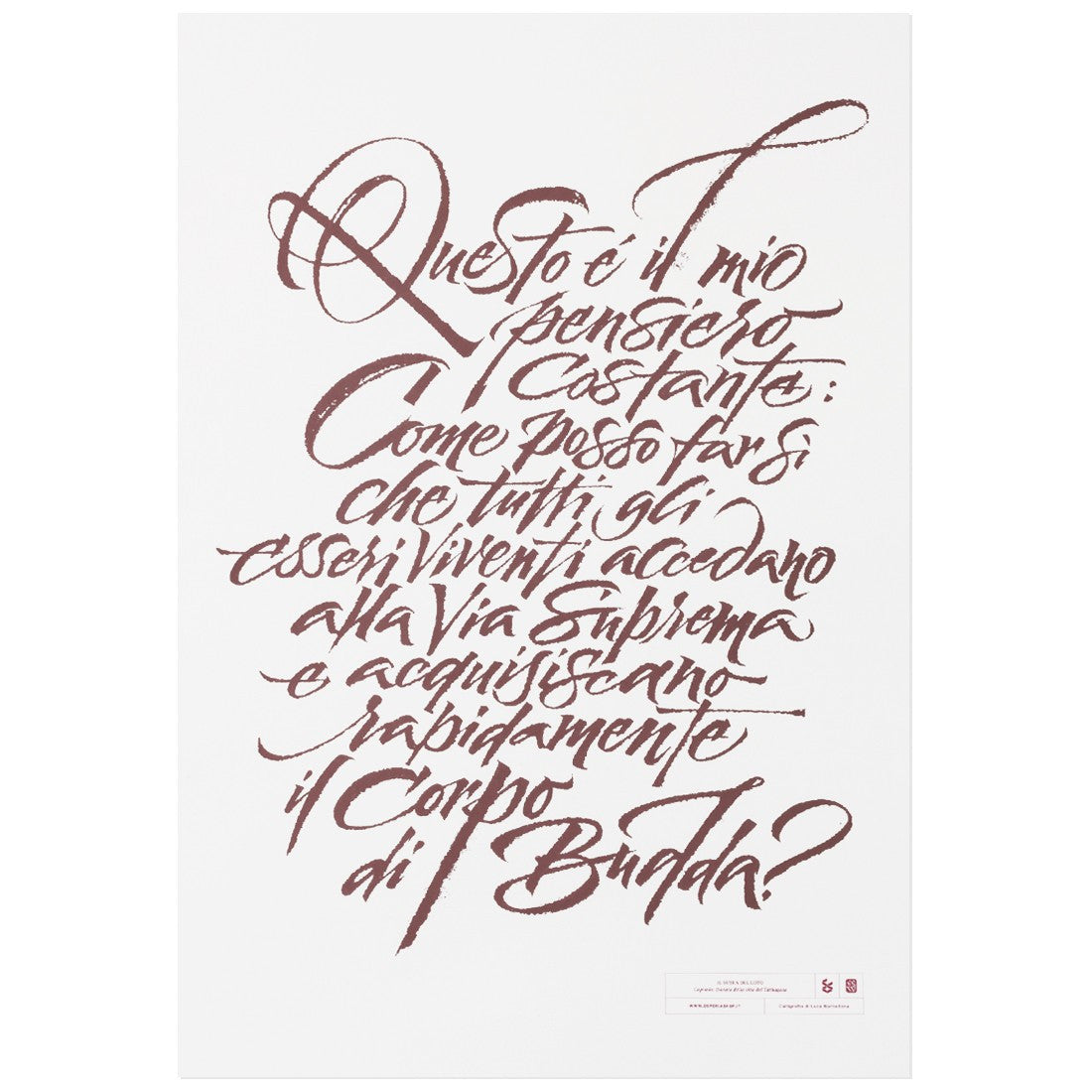 Poster Calligrafia 50x70 - "Questo è il mio pensiero costante..."