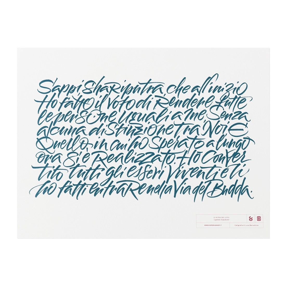 Poster Calligrafia cm 30x40 – "Sappi, Shariputra..."