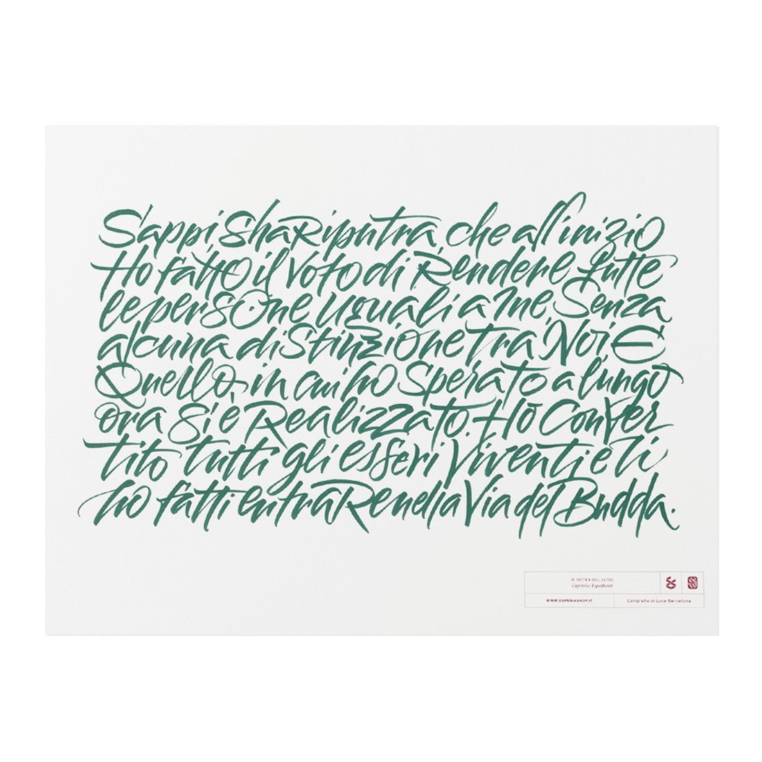 Poster Calligrafia cm 30x40 – "Sappi, Shariputra..."