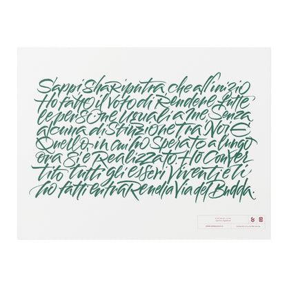 Poster Calligrafia cm 30x40 – "Sappi, Shariputra..."
