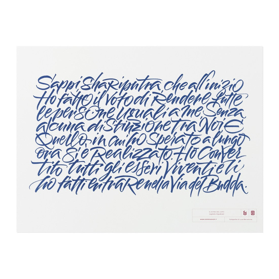 Poster Calligrafia cm 30x40 – "Sappi, Shariputra..."