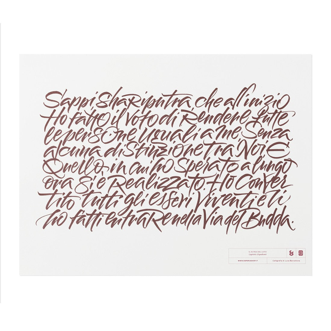 Poster Calligrafia cm 30x40 – "Sappi, Shariputra..."