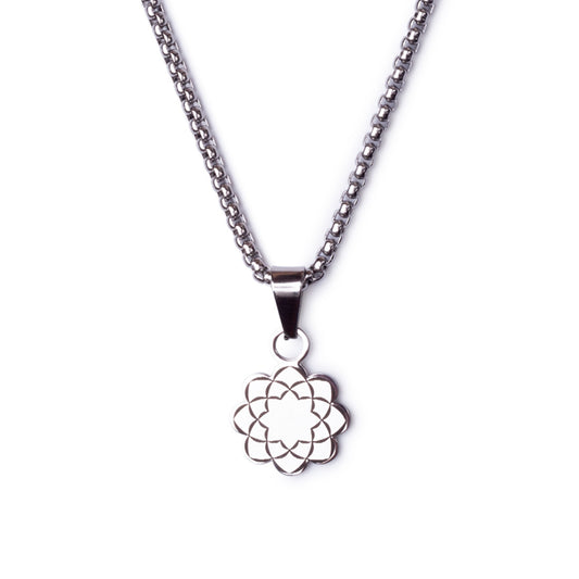 Men's steel Soka Gakkai logo necklace 45 cm.