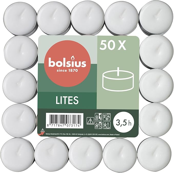 Tealight pack 50 bianche (Bolsius)