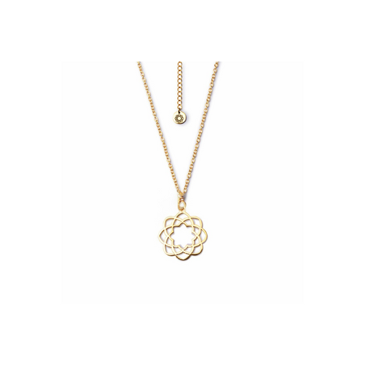 Soka Gakkai logo necklace in gold pvd 40 cm.